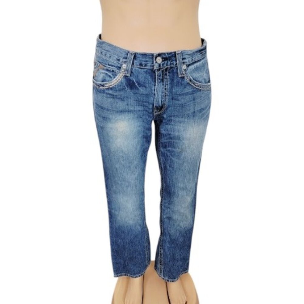 Ariat Men's Blue M5 Low Rise Medium Wash Classic Straight Denim Jeans Size 33